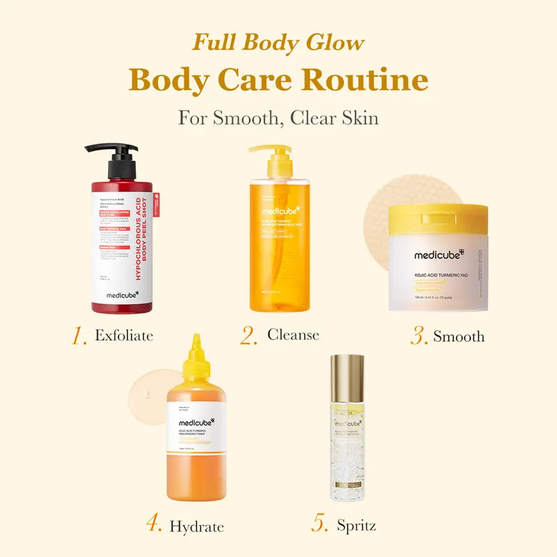medicube full body glow body care routine